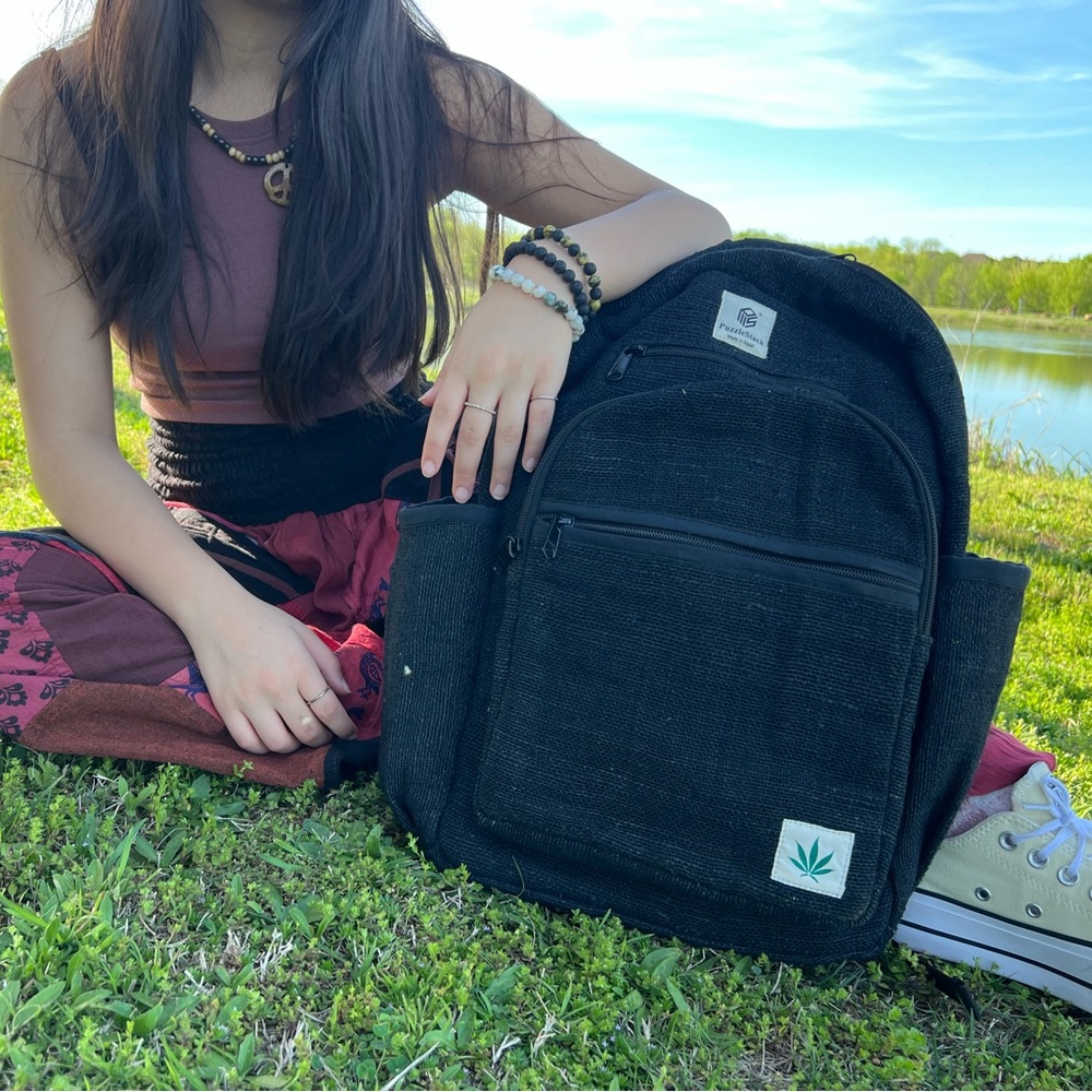 Kailash Himalayan Pure Hemp Black Backpack